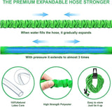 Manguera de jardín Manguera extensible flexible mágica con accesorios de 1,9 cm y 1,27 cm Boquilla pulverizadora de 8 funciones azul o verde 15 m