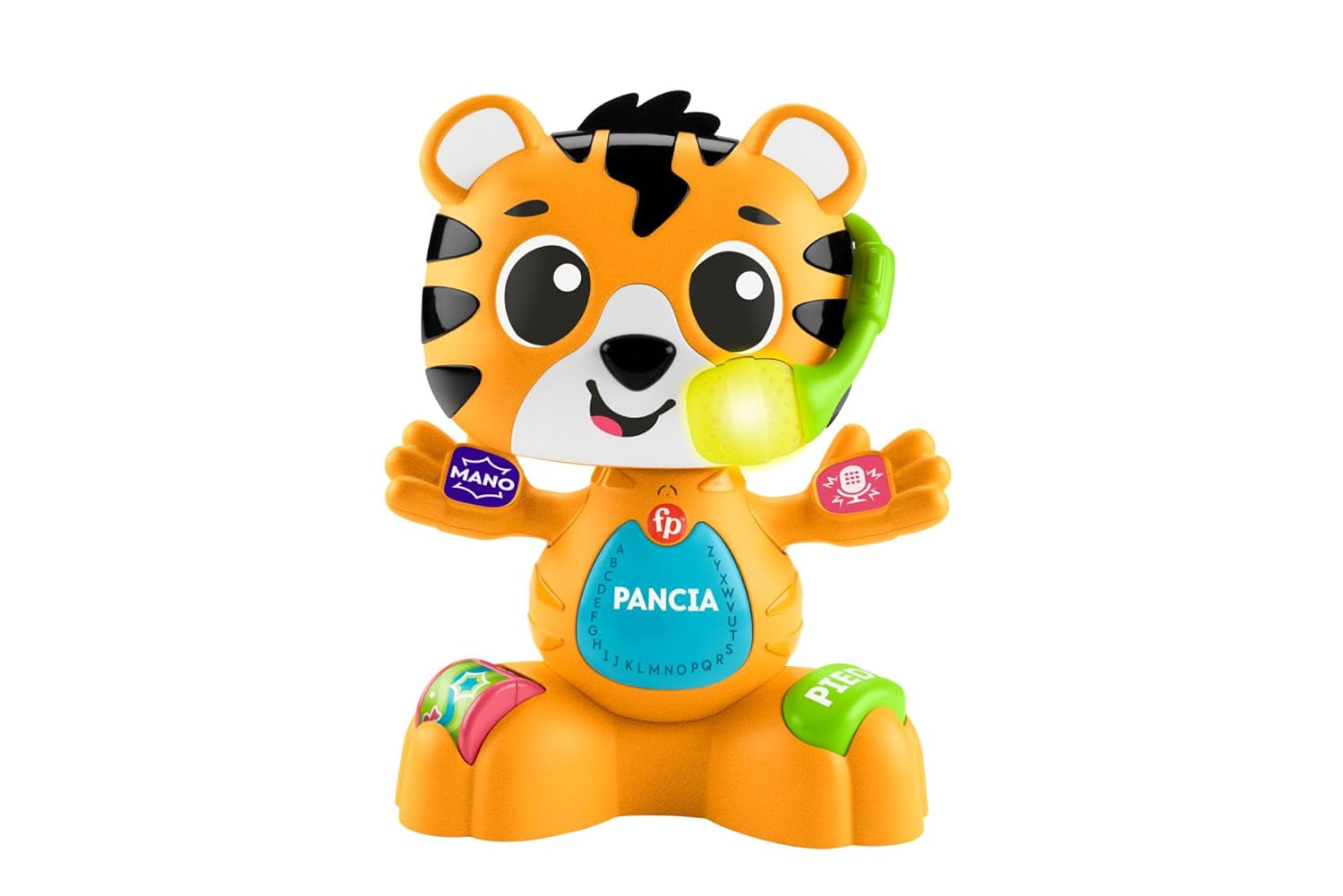 Fisher-Price Juguete educativo para bebés y niños pequeños, Beat Bande Learning & Dancing Tiger Justin con sonidos y luces para bebés a partir de 9 meses, versión italiana, HYL04 Bebe Naty Shop Toys Default Title