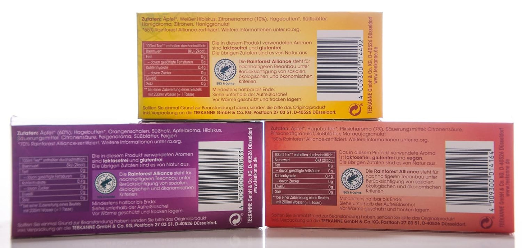 Teekanne Juego de Té 3 Surtidos, Limón Italiano, Melocotón Mediterráneo y Manzana Turca, 155g