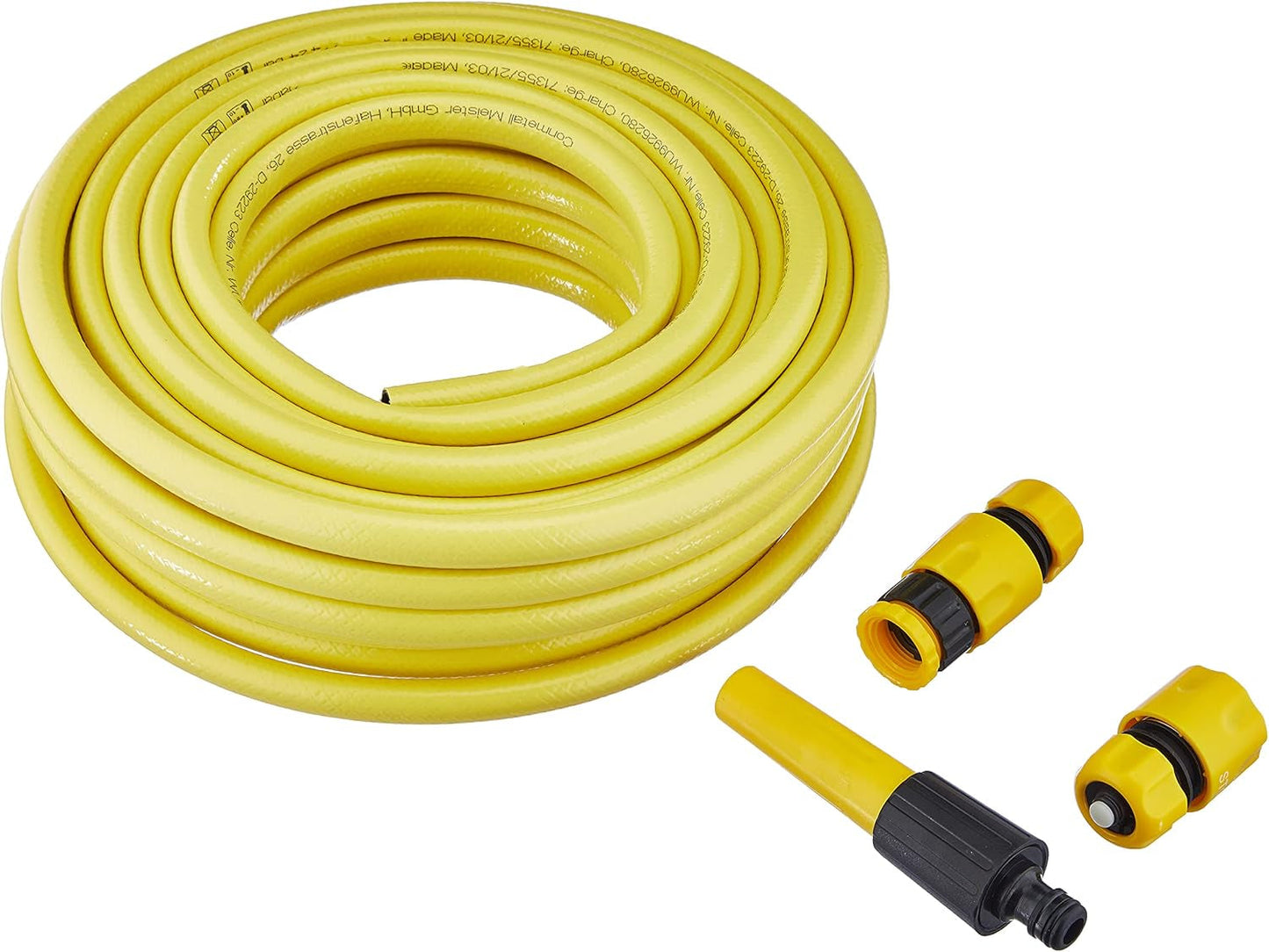 Manguera tejida cruzada Meister, 12,7 mm (1/2 pulgada) - Longitud 20 m - Incluye accesorios - Para regar áreas pequeñas - Resistente al aplastamiento y a la abrasión - Resistente a los rayos UV / Manguera de jardín / Manguera de agua / 9926280
