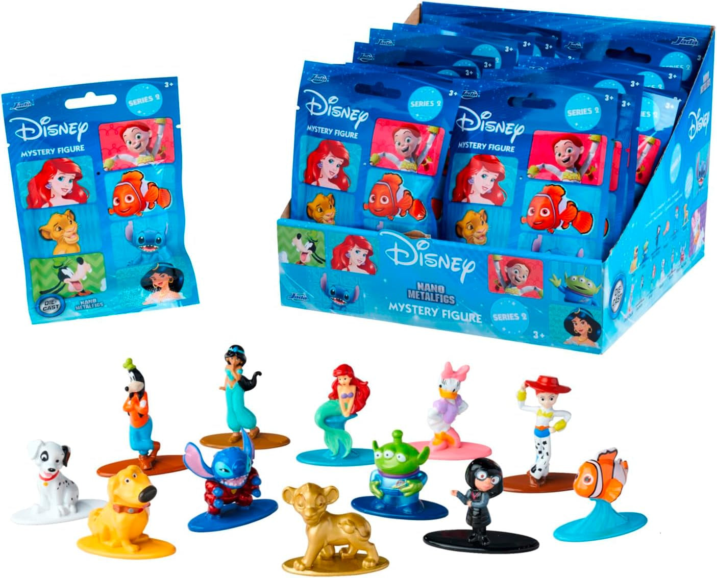 Figura de Jada Toys Disney (1 figura misteriosa en paquete ciego) - 1 figura coleccionable sorpresa de 12 figuras de Disney, figura de nano metal (4 cm) para niños y fanáticos a partir de 3 años, serie 2, figuras de acción negras Naty Shop Título predeterminado