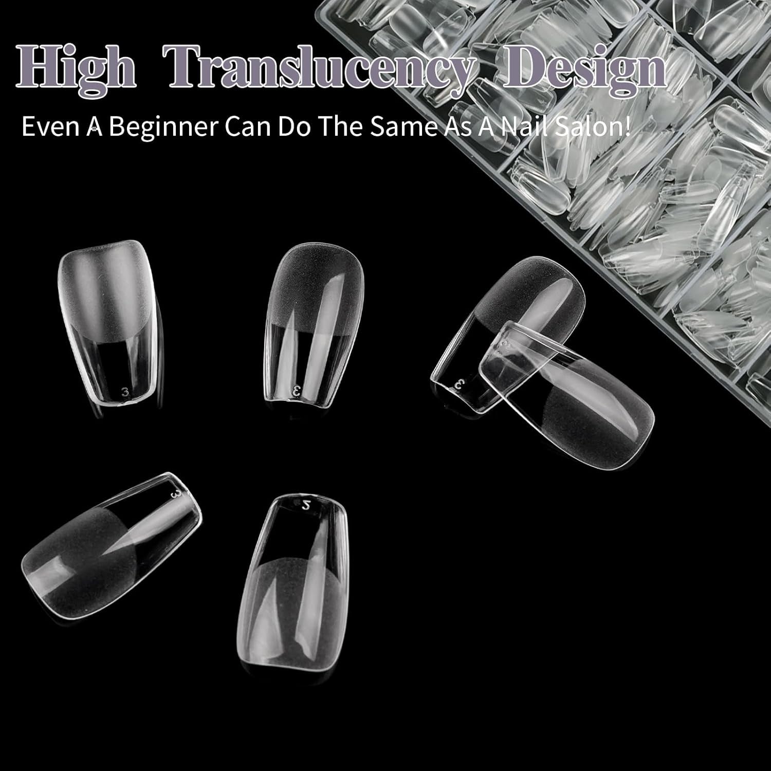 Uñas postizas cortas bailarina 500 Uds pegamento en 12 tamaños uñas artificiales Gel suave corto cobertura completa puntas de uñas para uñas de Gel cortas S