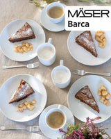 Mäser Barca vajilla para 6 personas, 12 unidades, porcelana, blanco