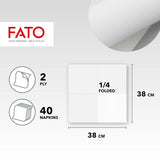 , Servilletas de papel desechables suaves y delicadas Paquete de 40 servilletas Tamaño 38X38 Dobladas en 4 2 capas Color blanco Papel de celulosa 100% pura Certificados Fsc (paquete de 3)