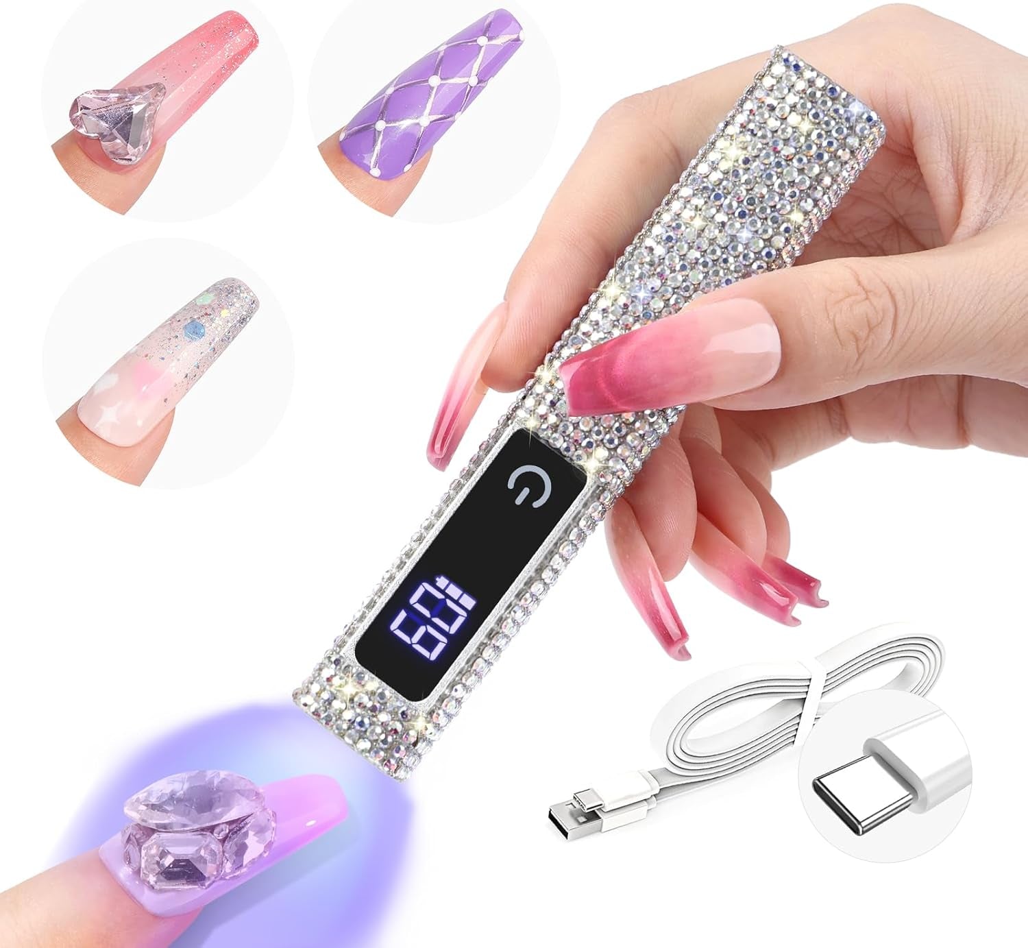 Saviland U V Lampe Für Gelnägel: Mini U V Lampe Für NägelSchützen Sie Die Haut Wiederaufladbar Klein LED Nagellack Trocknergerät Für Nagellack Aufbaugel Nail Tips Nagelkleber Geschenke para mujeres
