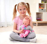 Simba 105140066 - Laura Interactive, muñeca de cuerpo blandito con ojos somnolientos, balbucea al moverlo, bebe del biberón y se duerme, 40 cm, muñeco bebé para niños a partir de 2 años