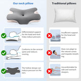 MULISOFT Almohada viscoelástica, cómoda almohada para la cabeza, almohada de apoyo para el cuello, almohada ergonómica para dormir de lado (gris) Almohadas ortopédicas cervicales Naty Shop