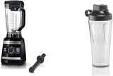 Bosch Batidora de pie Vitaboost MMBH6P6BDE, 6-Klingen-Edelstahlmesser, 2.5L Tritan-Mixbehälter, Stopfer, 6 Automatikprogramme, Rezeptbuch, Bpa-Frei, Einfache Reinigung, 45.000 U/Min, 1600 W, Schwarz Kucatarie Naty Shop Bundle Mit Flasche 6 Automatikprogramme Deutsches Rezeptbuch