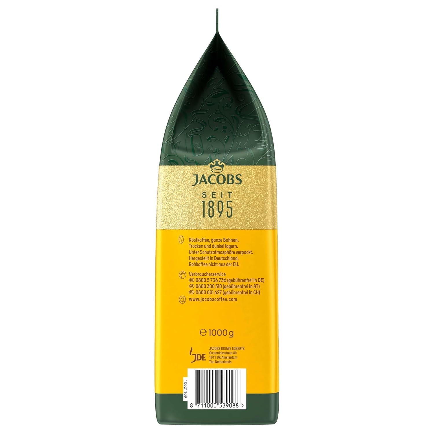 Jacobs Expert Roast Cafe Crema Gold, Café en grano entero (4 x 1 kg)
