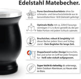 Juego de Té Mate Bio ● 3 Surtidos de Mate + 2 Mates de Acero Inoxidable de Doble Pared + 2 Bombillas + Instrucciones de Preparación (Negro)
