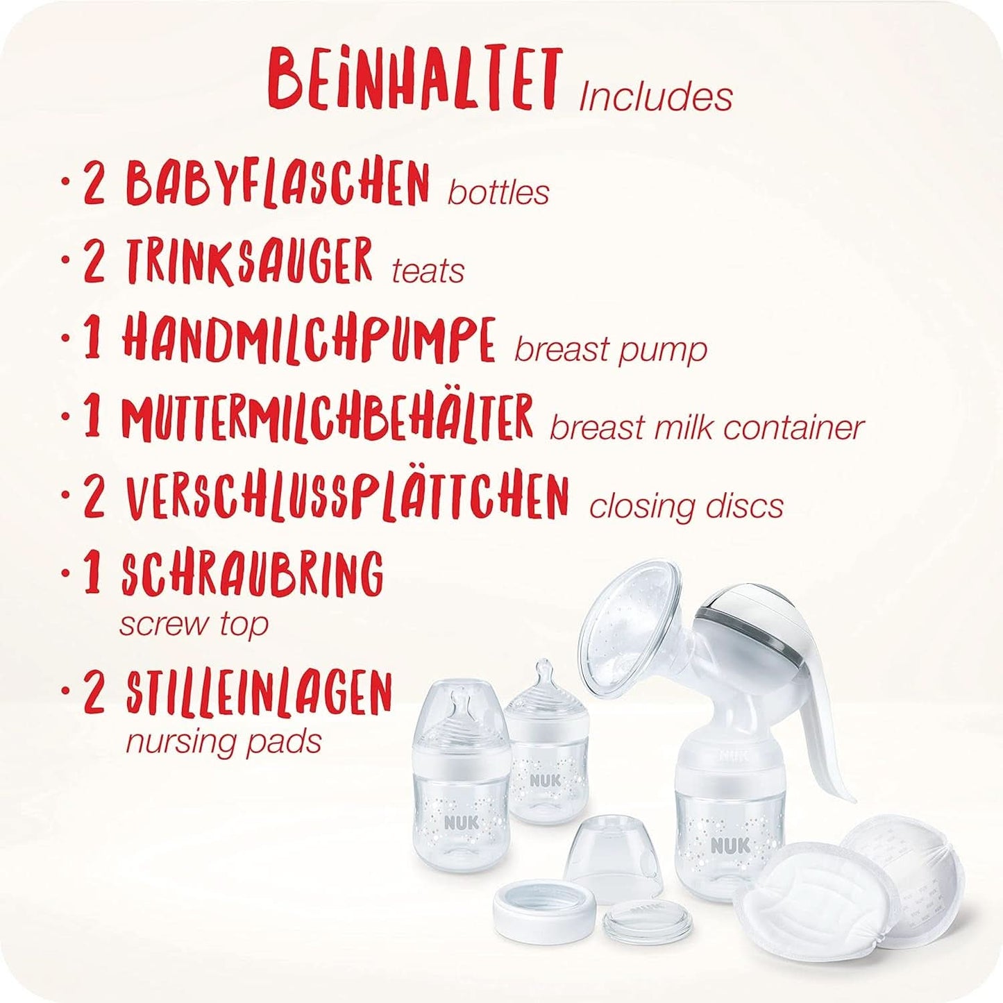 Extractor de leche manual NUK Nature Sense | Set de lactancia con extractor de leche manual, biberones y discos de lactancia Ultra Dry Comfort | 6 piezas Alimentación Bebé y Accesorios Lactancia Naty Shop