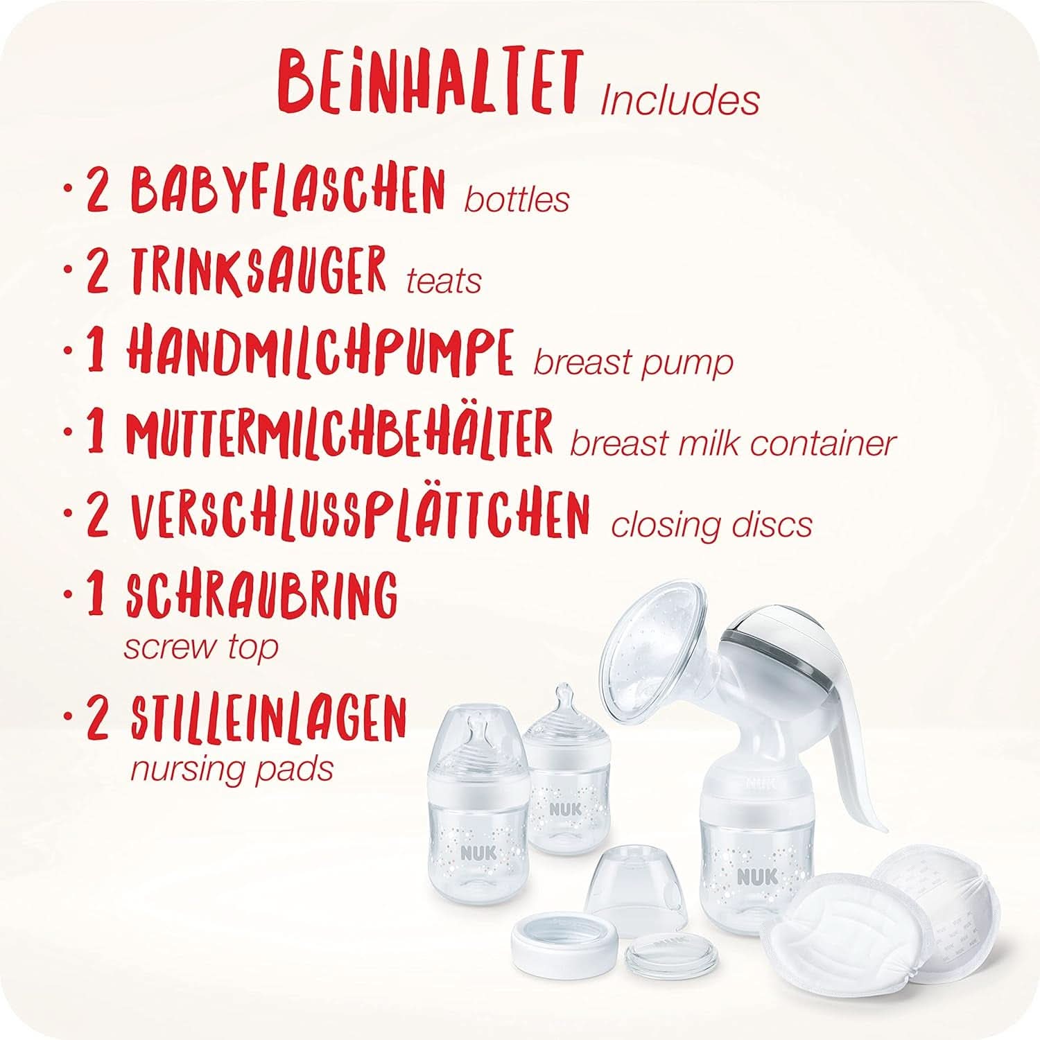 Extractor de leche manual NUK Nature Sense | Set de lactancia con extractor de leche manual, biberones y discos de lactancia Ultra Dry Comfort | 6 piezas Alimentación Bebé y Accesorios Lactancia Naty Shop