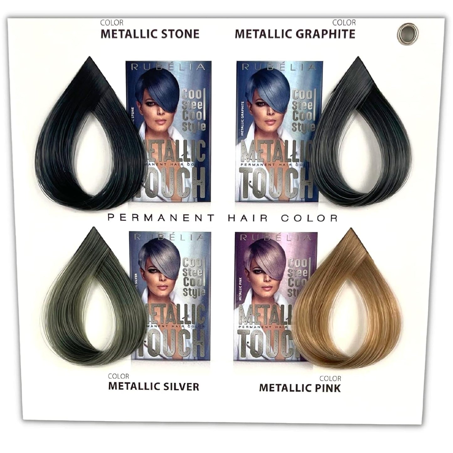 Tinte permanente Metallic Touch - Metallic Silver, 1 paquete - 115 ml Tinte para el cabello Naty Shop