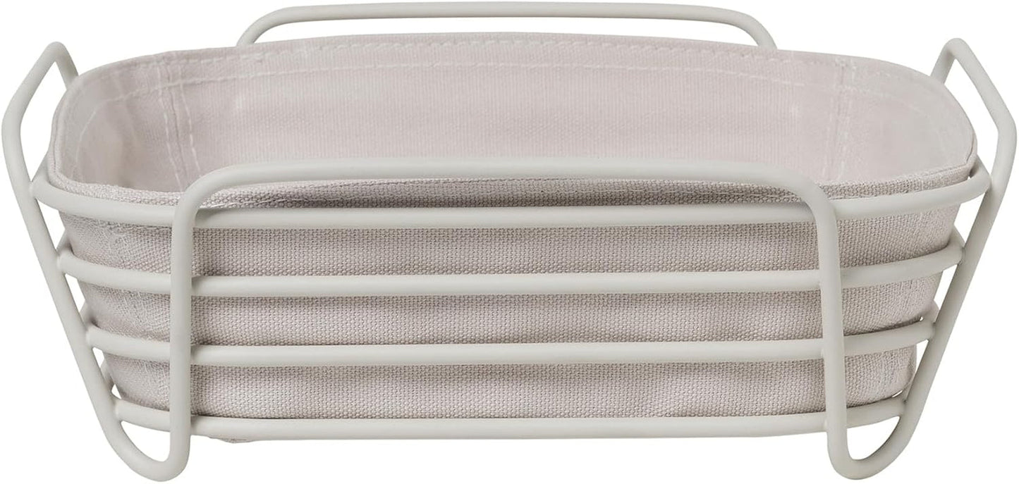 Blomus -DELARA- panera talla L, cuadrada, bolsa de tela extraíble, diseño elegante, 26 x 26 cm, color Rayo de luna (64075) Cajas para guardar alimentos Naty Shop Rayo de luna Talla única