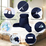INFANZIA Almohada de lectura con reposabrazos, viscoelástica, soporte ergonómico para sofá y cama, azul marino