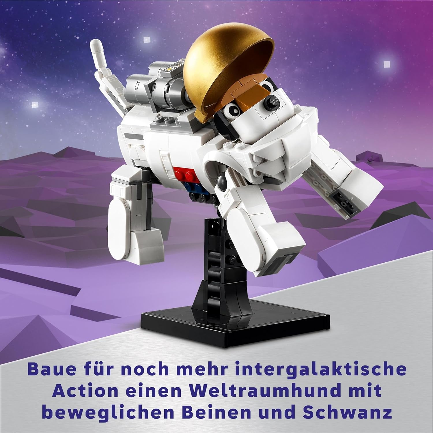 LEGO Creator Juguete de Astronauta Espacial 3 en 1, Kit de Modelo de Perro y Nave Espacial para niños, Decoraciones para jardín de Infantes, Regalo Creativo para niños y niñas de 9 años 31152 Juegos de construcción Besuche den LEGO-Store