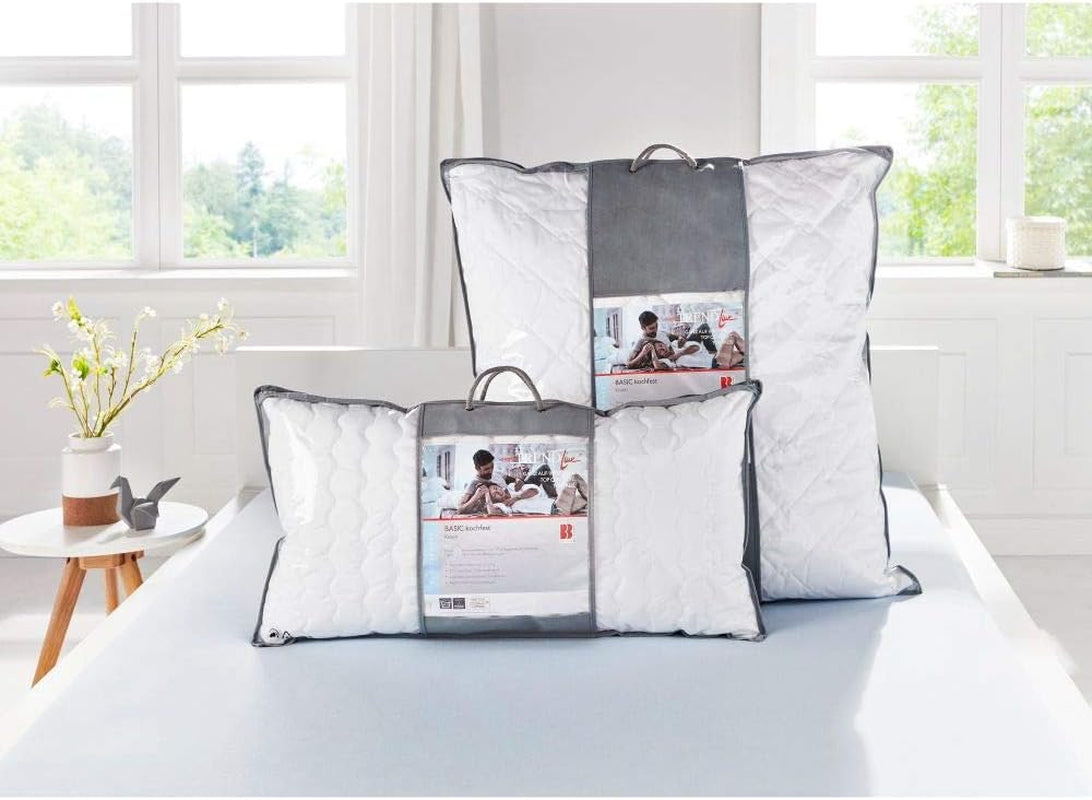 Badenia Trendline Comfort pillow with cotton cover, 40 X 80 cm, white, Oeko-Tex certified, produced according to the German quality standard Naty Shop standard pillows