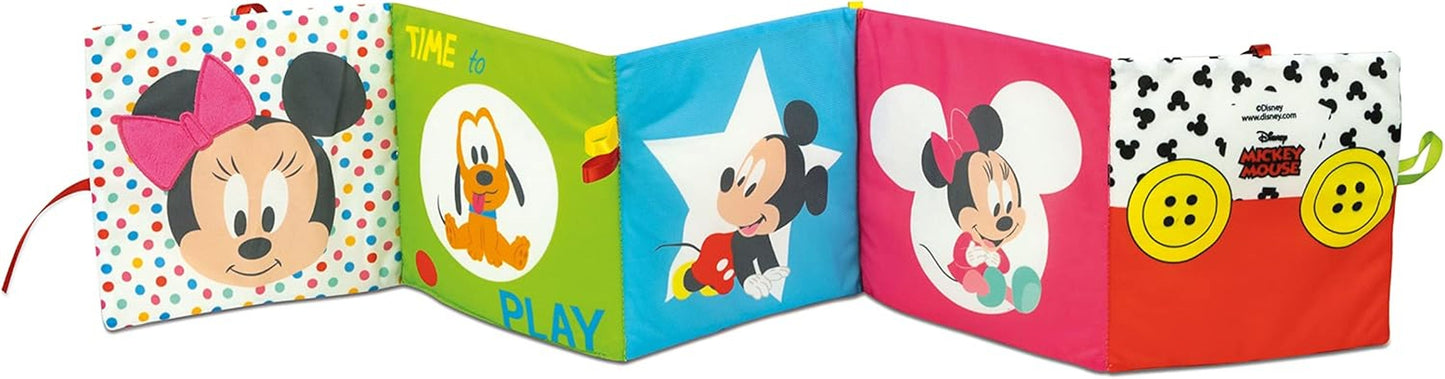 Clementoni 17721 Disney Baby - Libro de Tela, Versátil Juguete de Viaje para Bebé, Libro Ilustrado que Cruje y Chirria para Recién Nacidos a Partir de 0 Meses Juguetes Bebé Naty Shop