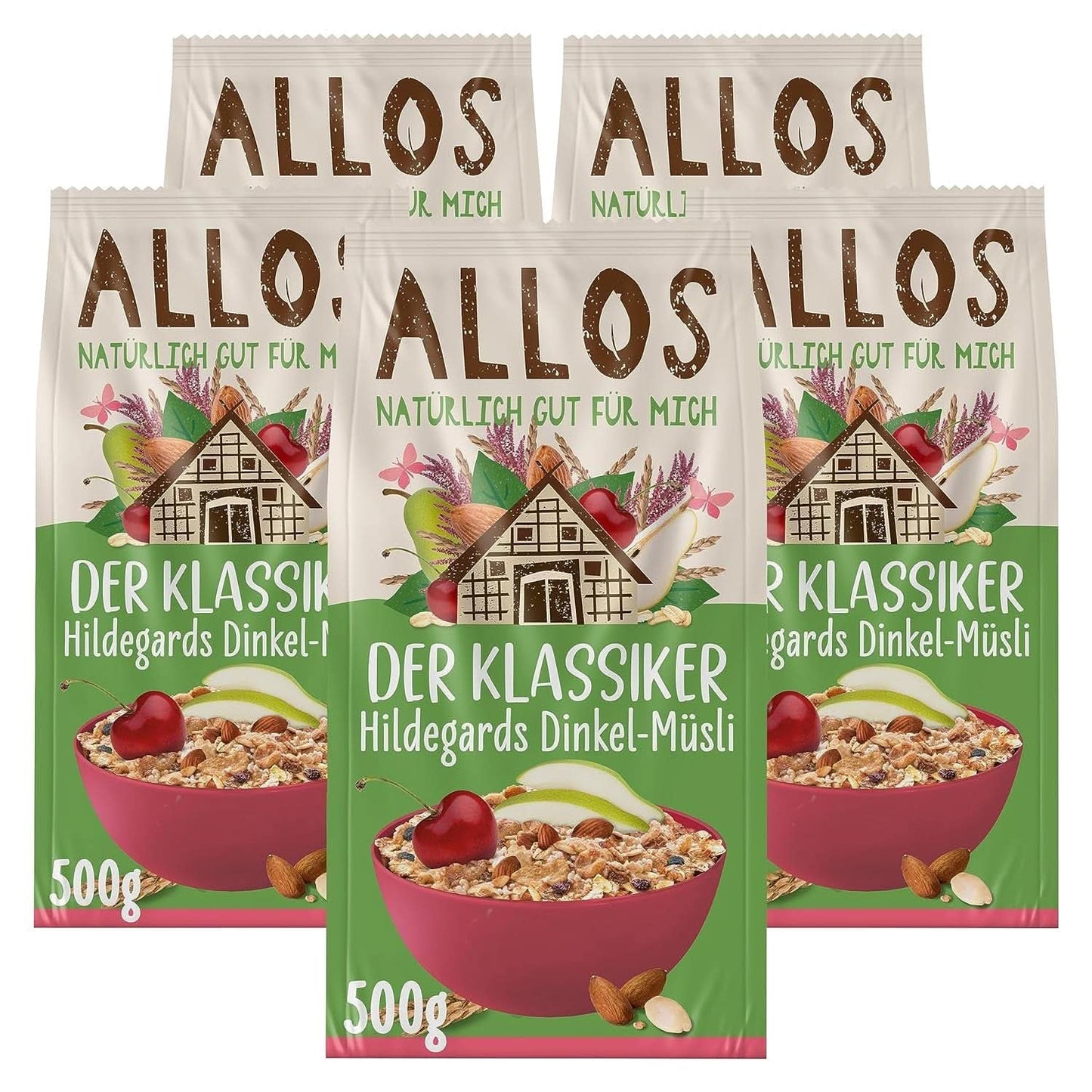 Allos, muesli de frutos rojos sin azúcar, pack 5 x 500 gramos Cereales Naty Shop Muesli de espelta de Hildegard