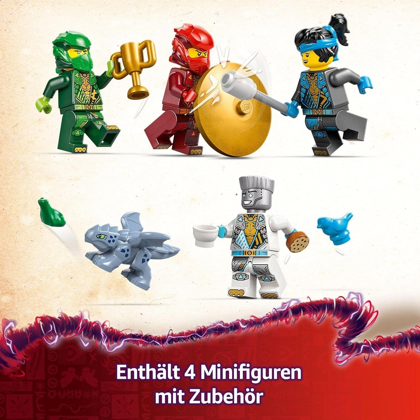 LEGO NINJAGO Templo Ninja Spinjitzu - Juego con 4 minifiguras y 1 figura de dragón - Set de construcción - Regalo de Navidad o cumpleaños para niños y niñas a partir de 4 años 71831 Juegos de construcción Besuche den LEGO-Store