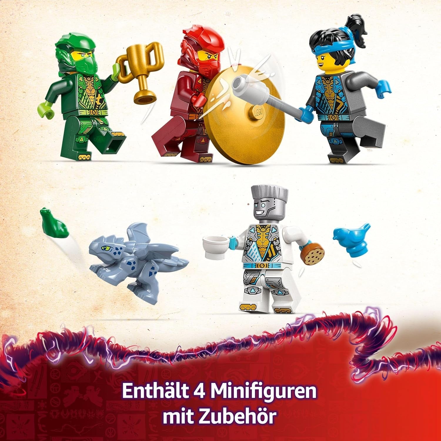 LEGO NINJAGO Templo Ninja Spinjitzu - Juego con 4 minifiguras y 1 figura de dragón - Set de construcción - Regalo de Navidad o cumpleaños para niños y niñas a partir de 4 años 71831 Juegos de construcción Besuche den LEGO-Store