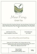 Té verde Mao Feng Huangshan - Famoso té chino de Huang Shang - Montañas Amarillas de Maofeng Hojas de té verde Té Mao Feng de China Té verde orgánico Té verde chino Té verde