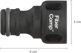 Conector de grifo Fiskars, para grifos, Ø 21 mm (G 1/2"), FiberComp, Tamaño universal, 10 g, Negro/Naranja, 1027053