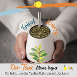 ORIGEENS BIO YERBA MATE CON LIMÓN Y JENGIBRE 200 G - El té energizante I Té de Yerba Mate Orgánica, sin tostar, hojas, sin tallos ni polvo