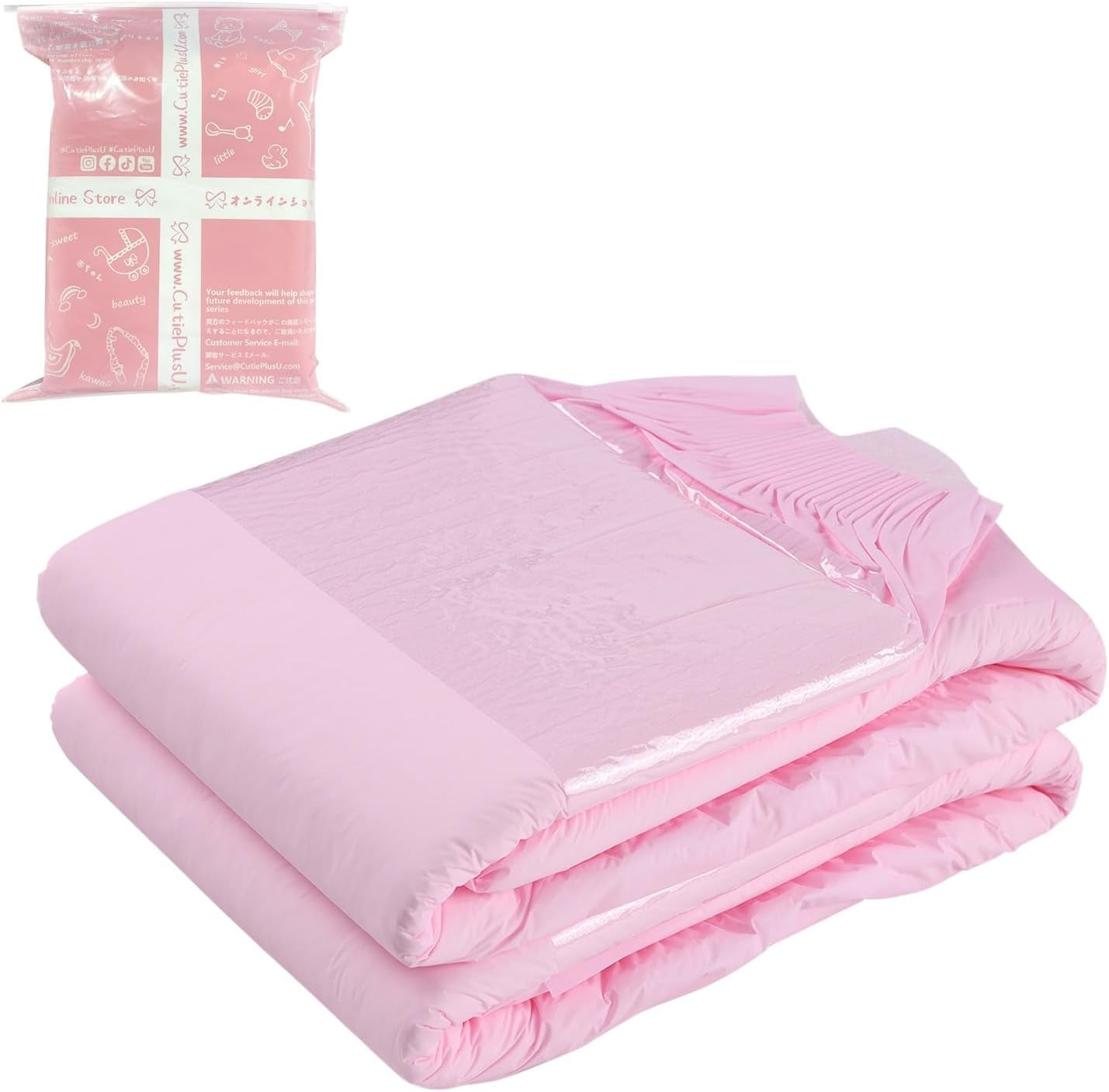 CutiePlusU Pañales para adultos, superficie seca, máxima absorbencia durante la noche, pañal desechable para incontinencia, azul, paquete de 2 (mediano 71-96 cm)