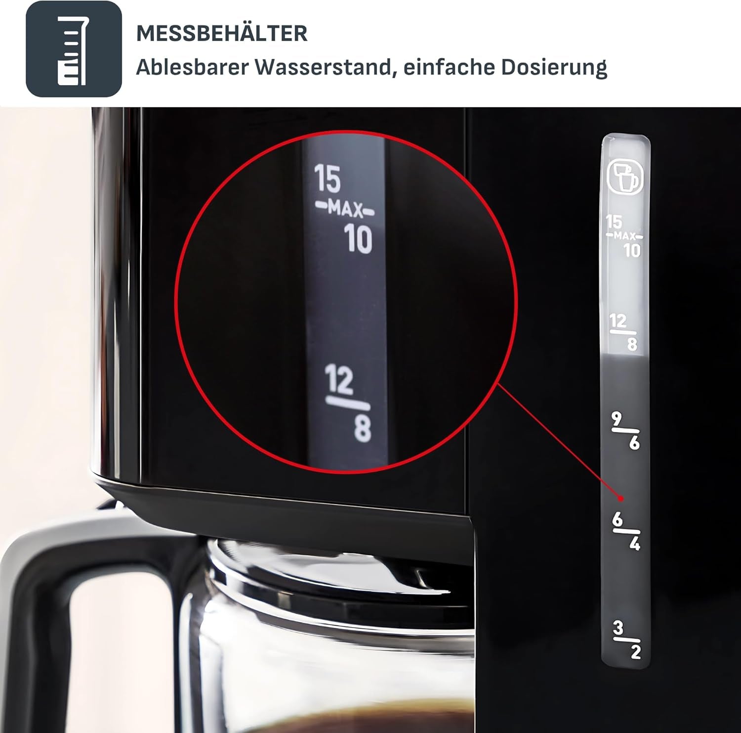 Tefal Smart'n Light Cafetera Espresso con Temporizador, Cafetera Espresso con Filtro Programable 1,25 L, Función Aroma para Aroma Intenso, Función Mantener Caliente, Antigoteo y Fácil de Limpiar, Negra