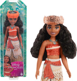 Mattel DISNEY Moana - Muñeca de moda articulada con traje de purpurina, diadema y collar desmontables, para niños a partir de 3 años, HPG68