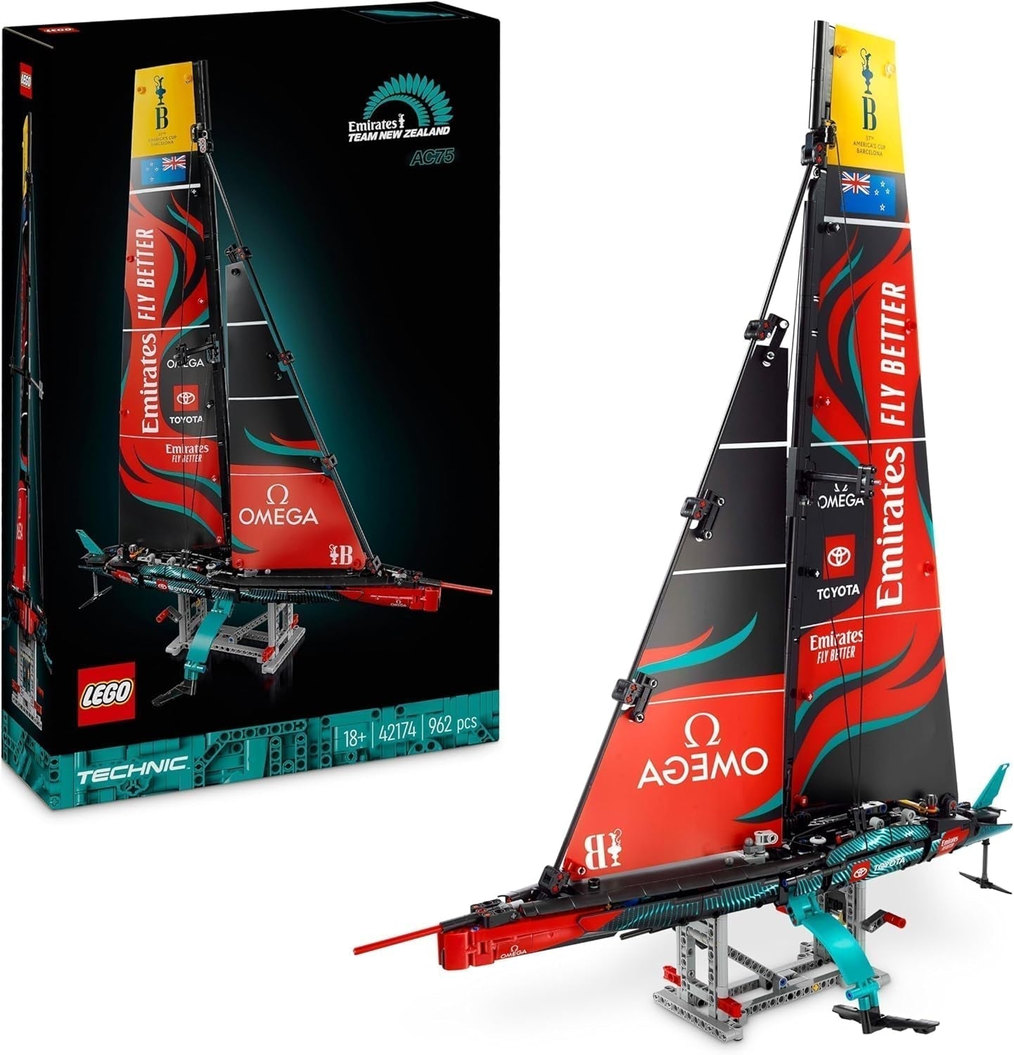 LEGO Technic Emirates Team New Zealand AC75 Racing Yacht Kit de construcción de velero para adultos Regalo para hombres y mujeres Actividad creativa y relajante 42174 Juegos de construcción Besuche den LEGO-Store Default Title