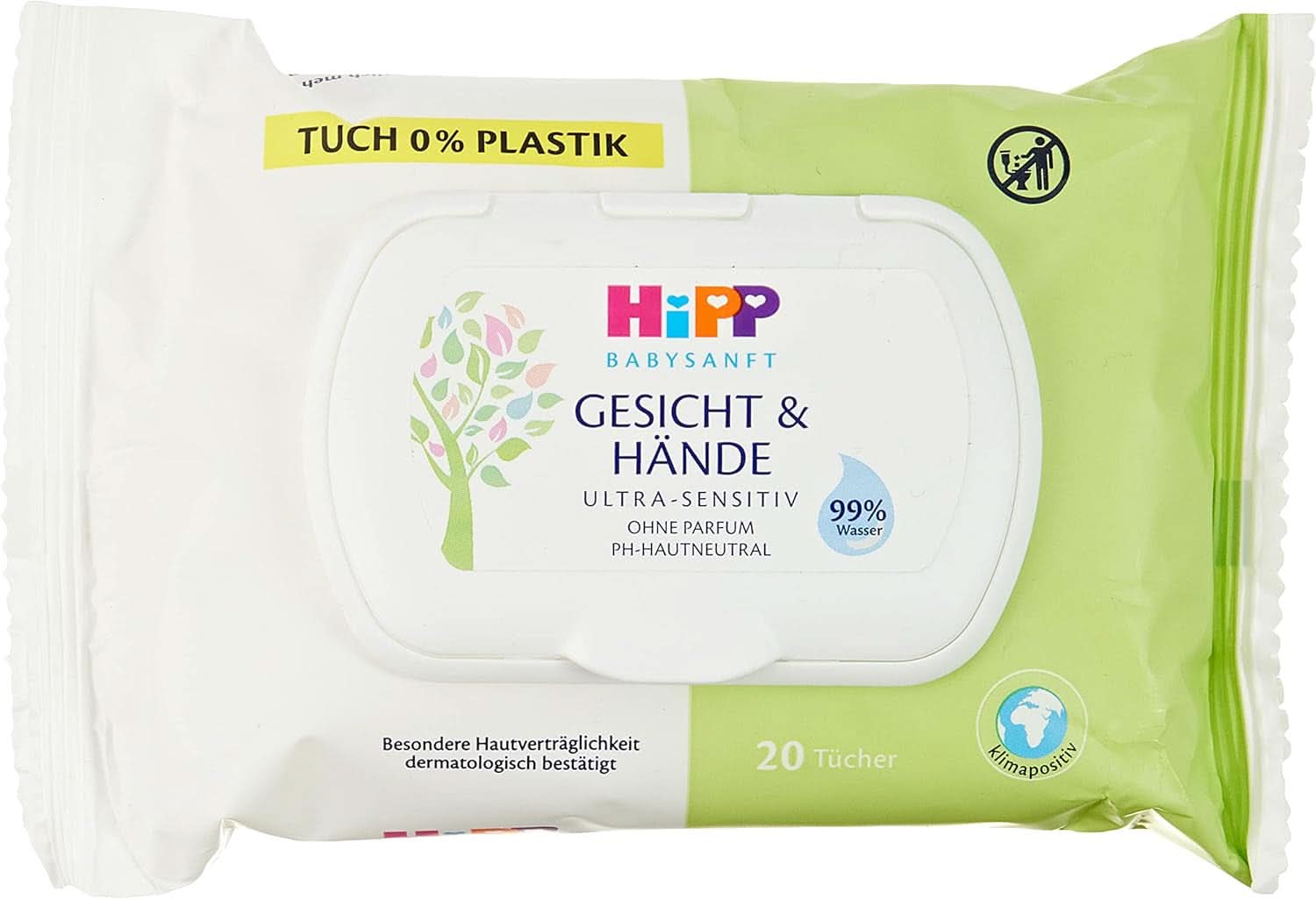 HIPP Babysanft Gesicht & Handtücher, Feuchttücher 12X 20 Stück. Tienda Naty