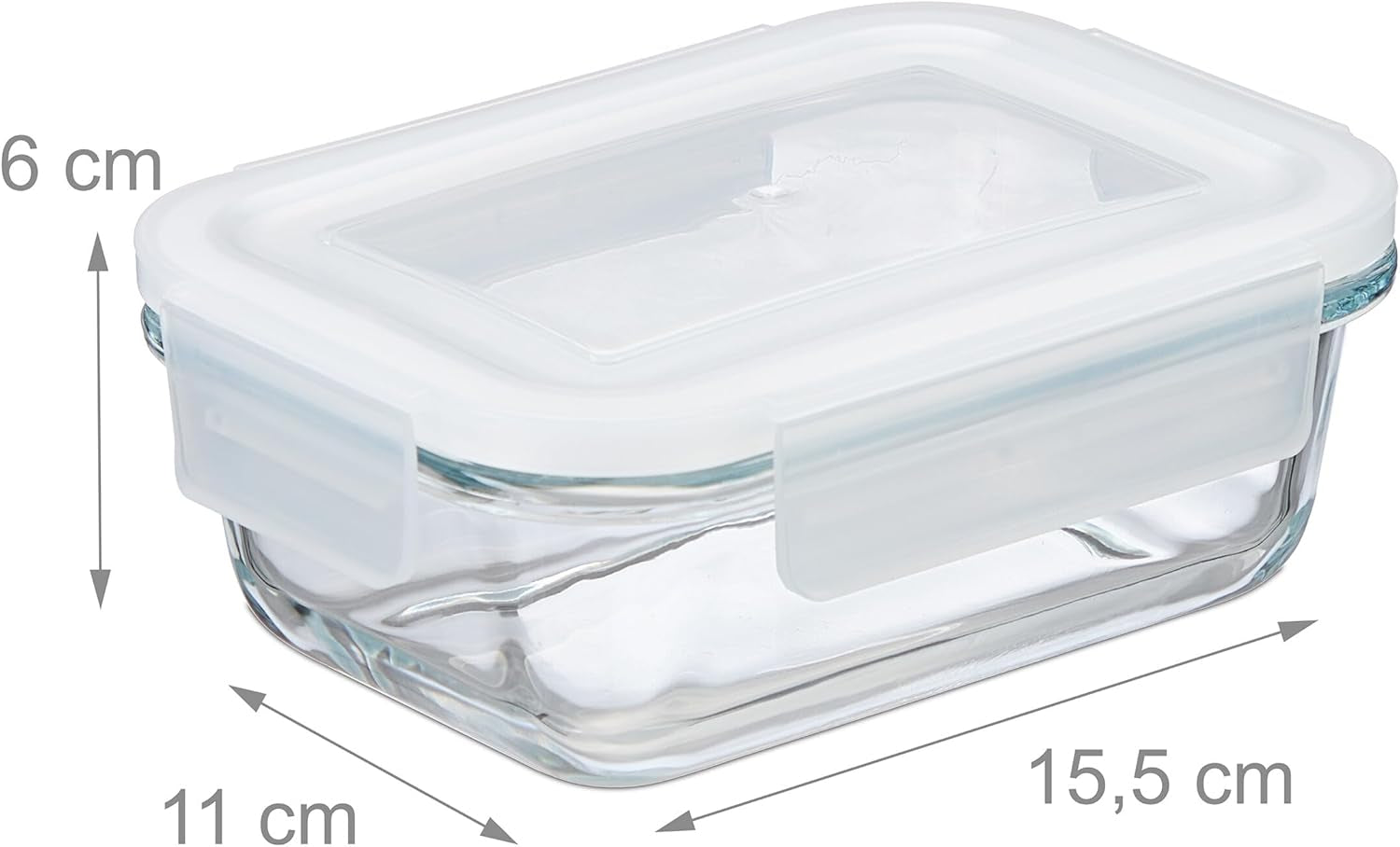 Relaxdays Recipientes de Vidrio con Tapa, Set de 6, 370ml, Recipientes para Conservar Alimentos, Tapa de Plástico, Herméticos, Tarro de Vidrio, Cajas Transparentes para Conservar Alimentos Naty Shop