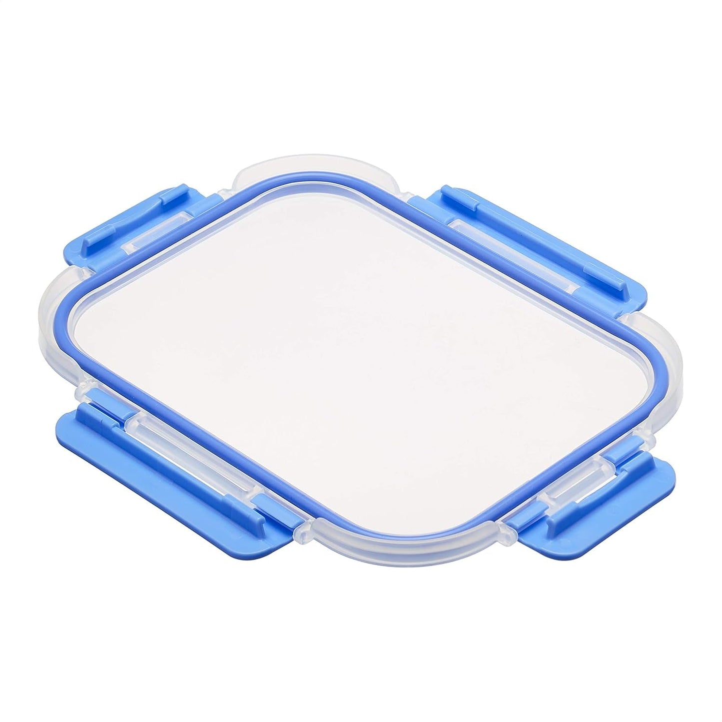 Amazon Basics Recipientes para Alimentos con Tapa Hermética de Vidrio, Juego de 14 Piezas, 7 Recipientes y 7 Tapas, Sin BPA, Transparente con Cinta de Silicona Azul Cajas para Conservar Alimentos Naty Shop