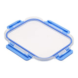 Amazon Basics Recipientes para Alimentos con Tapa Hermética de Vidrio, Juego de 14 Piezas, 7 Recipientes y 7 Tapas, Sin BPA, Transparente con Cinta de Silicona Azul Cajas para Conservar Alimentos Naty Shop