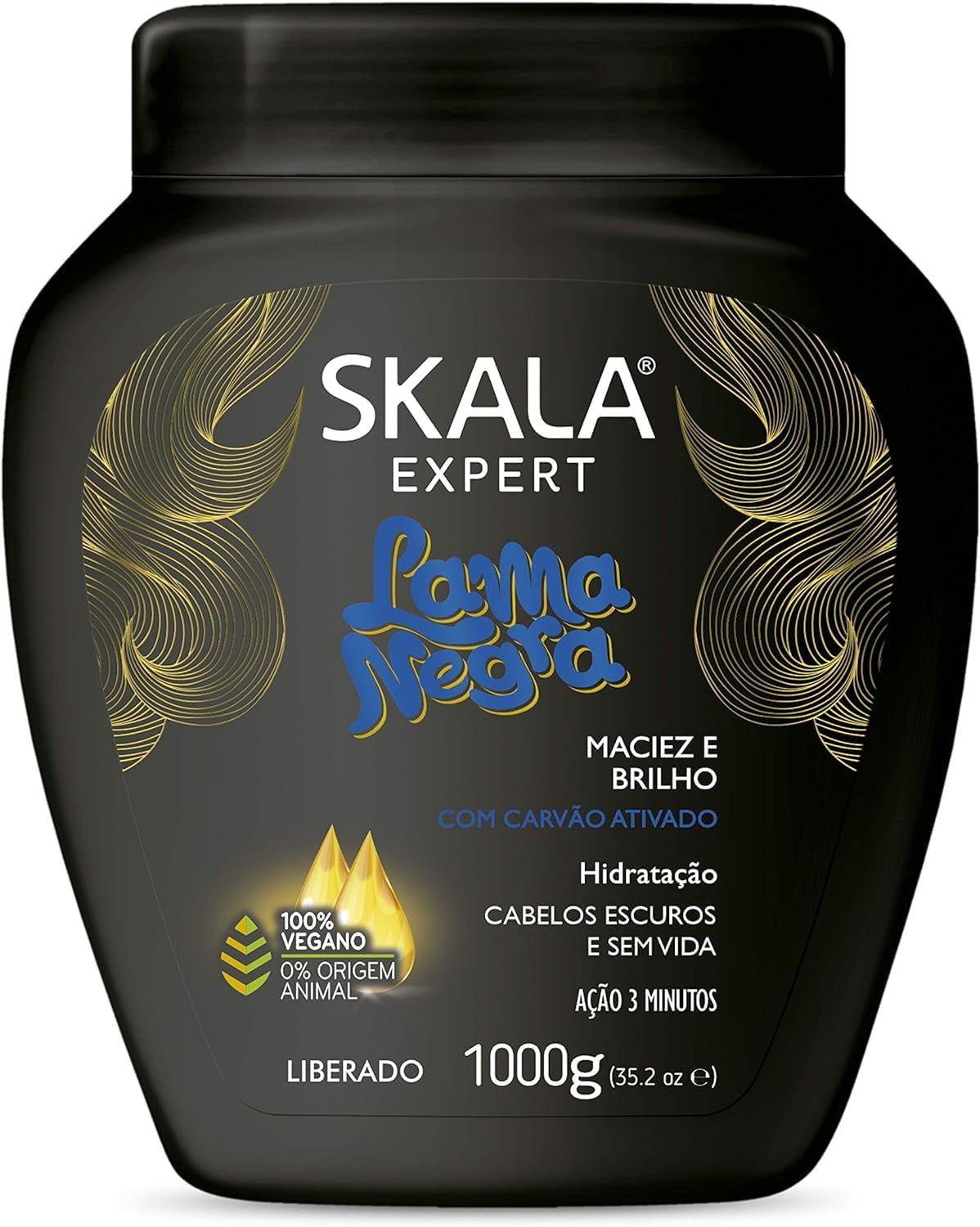 Crema de Tratamiento Lama Negra 1 kg | Cuidados intensivos para todo tipo de cabello | Crema hidratante, multicolor, paquete de 1 kg Naty Shop Mascarilla capilar Título predeterminado