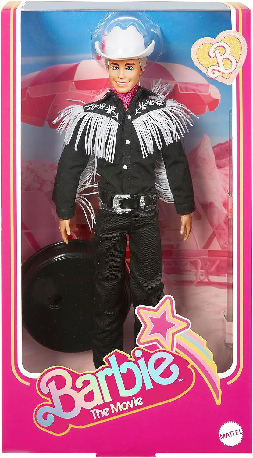 BARBIE la PELÍCULA Ken - Muñeco coleccionable con traje occidental, camisa vintage, sombrero de vaquero, botas blancas de la película para 3 años en adelante, HRF30 Muñecas Naty Shop
