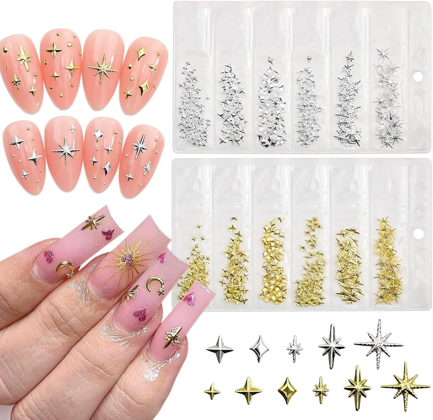 400 piezas Stern Nail Charms Oro Plata, Charms Nägel Zubehör, Nagel Deko, Nail Art Zubehör, Nagel Charms, Nagel Steine, Nail Design, Charms Für Nägel