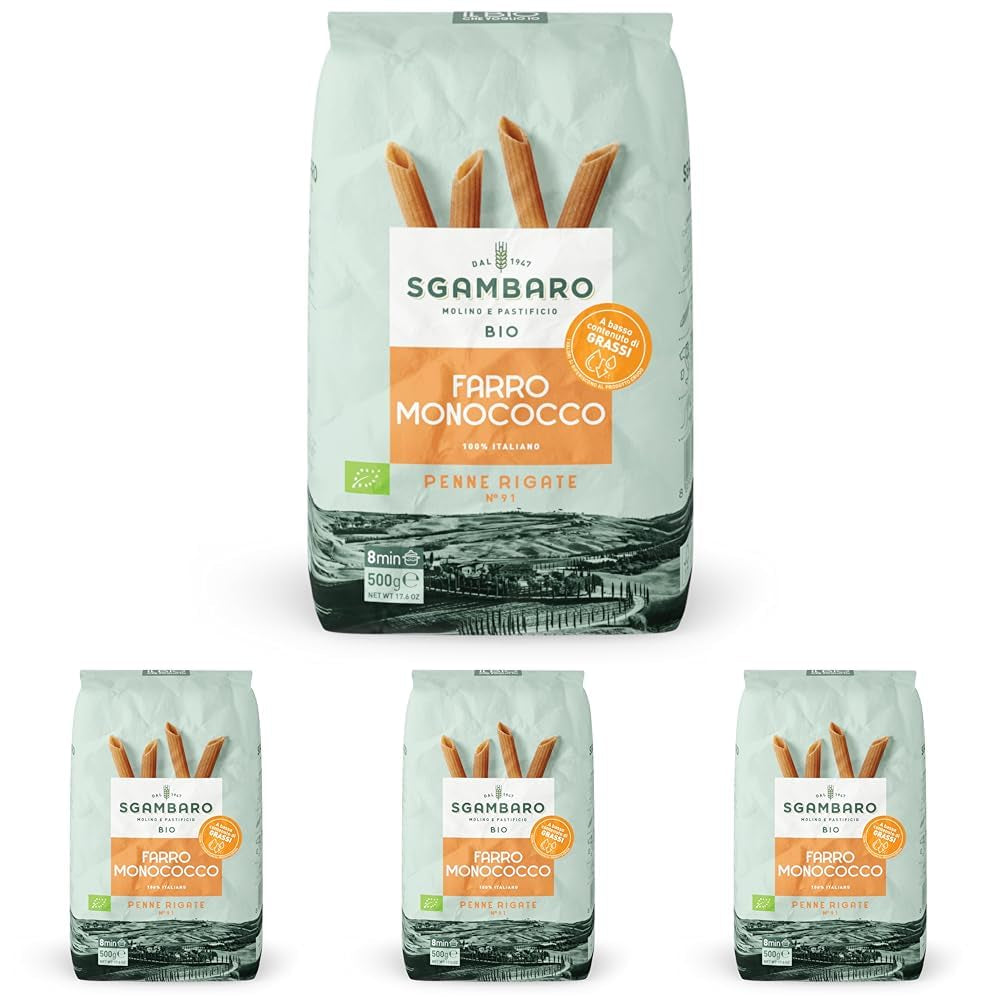 Pasta Penne Rigate Bio N.91 - 500g Pasta de trigo baja en grasa - Fuente de fibra y proteínas