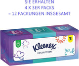 Cajas de pañuelos cosméticos Kleenex, uso diario, 3 capas, cubo de colección, 12 x 48 pañuelos