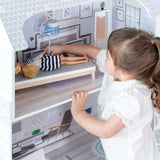 Teamson Kids Olivia's Little World Casa de muñecas gigante con muebles y accesorios, casa de muñecas de madera, juego de 3 niveles para muñecas de 30 cm, a partir de 3 años