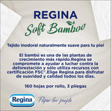 Papel higiénico de bambú suave Regina, 40 rollos, 3 capas, 160 hojas, suavidad natural para tu piel, papel higiénico de fibra de bambú, embalaje de papel, certificado Fsc