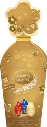 Mezcla de Pascua Chocolate Lindt LINDOR | Caja 144g | Huevos LINDOR que se deshacen en la boca en tres variantes: Chocolate con leche, Chocolate negro, Avellana | Chocolate de Pascua | Regalo de chocolate | 1 paquete