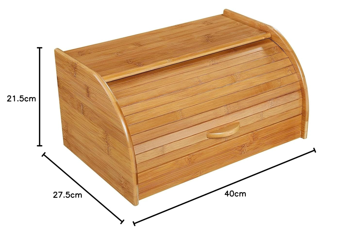 54118 Cesta para pan, bambú 40 x 26 x 20 cm, marrón, 40,x 27,5 x x 21,5 cm Cajas para guardar alimentos Naty Shop