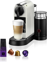 Nespresso EN167.W Cafetera espresso de cápsulas Citiz, bomba de alta presión y control de temperatura ideal, sin Aeroccino (espumador de leche), función de ahorro de energía, 1260 W, blanco crema, 37,4 x 11,9 x 25,5 cm