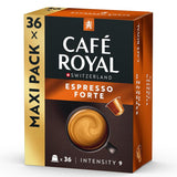 Café Royal Espresso Forte – Cápsulas de café compatibles con Nespresso®, 100% Arábica, con cuerpo, tueste medio, intensidad 9/12, 36 cápsulas