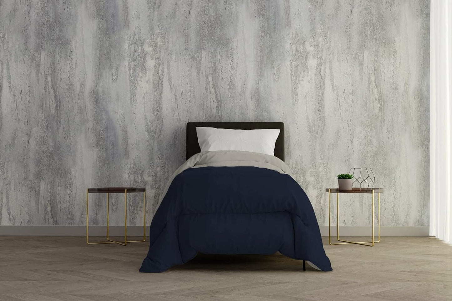 Ropa de cama italiana, edredón de invierno, topo/crema, 250X200Cm Naty Shop edredones y edredones Azul oscuro/gris claro 150X200Cm