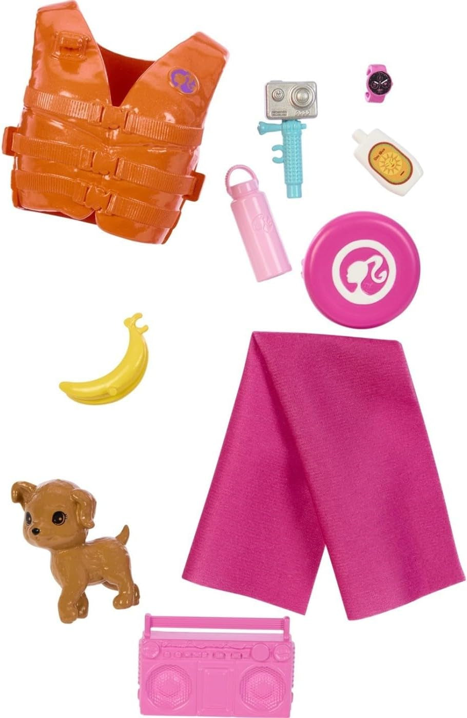 Barbie Muñeca Surfista con Tabla de Surf y Asa, Toalla y Radio para Aventuras e Historias en la Playa, Clips y Tobillera para Surf Realista, A partir de 3 años, HPL69 Naty Shop Dolls