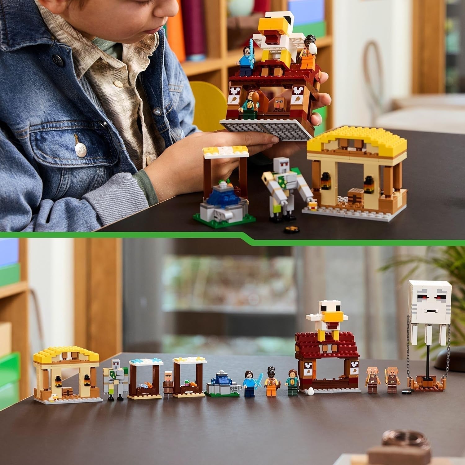 LEGO Minecraft Ghast Balloon Attack - Juguete de jugador para niños - Set de construcción de videojuego con casa, pollo y gólem - Mercancía de película para niños mayores de 10 años - 21273 Juegos de construcción Beuche den LEGO-Store